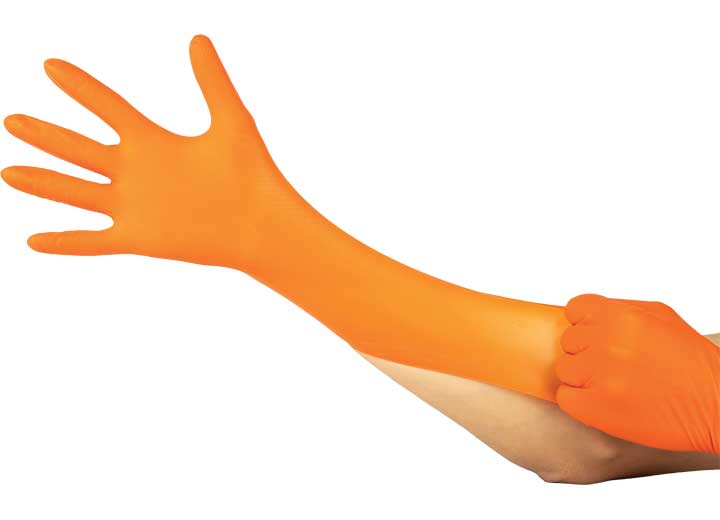 Raxwell Industries Rx Pro Disposable, 8.5 Mil, Orange Nitrile Gloves-100 Count, Size L, Large Disposable Glove Size - RX50008 - image 5