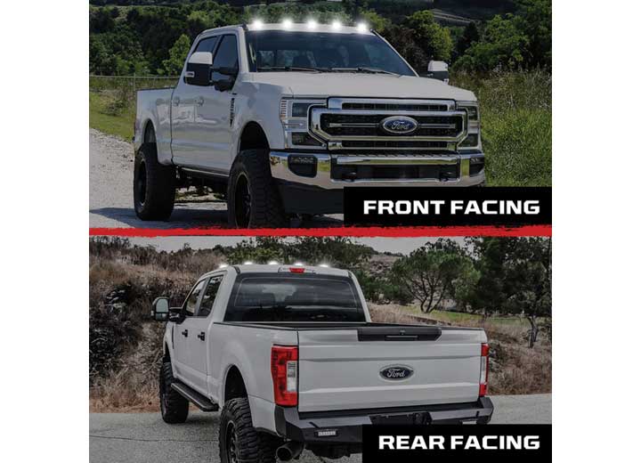 Recon Accessories 2017-2022 F-250, F-350 and F-450, F-550 Super Duty (5-Piece Set) Smoked Cab Roof Light Lens - 264343BKHPWH - image 2