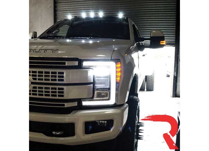 Recon Accessories 2017-2022 F-250, F-350 and F-450, F-550 Super Duty Clear Cab Roof Light Lens Forward & Rear Facing White LED, Clear - 264343CLHPWH - image 3