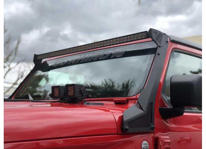 Go Rhino 2018-2026 Wrangler Jlu Black Xe Series Windshield LED Light Bar Mount Bracket - 730500T - image 3