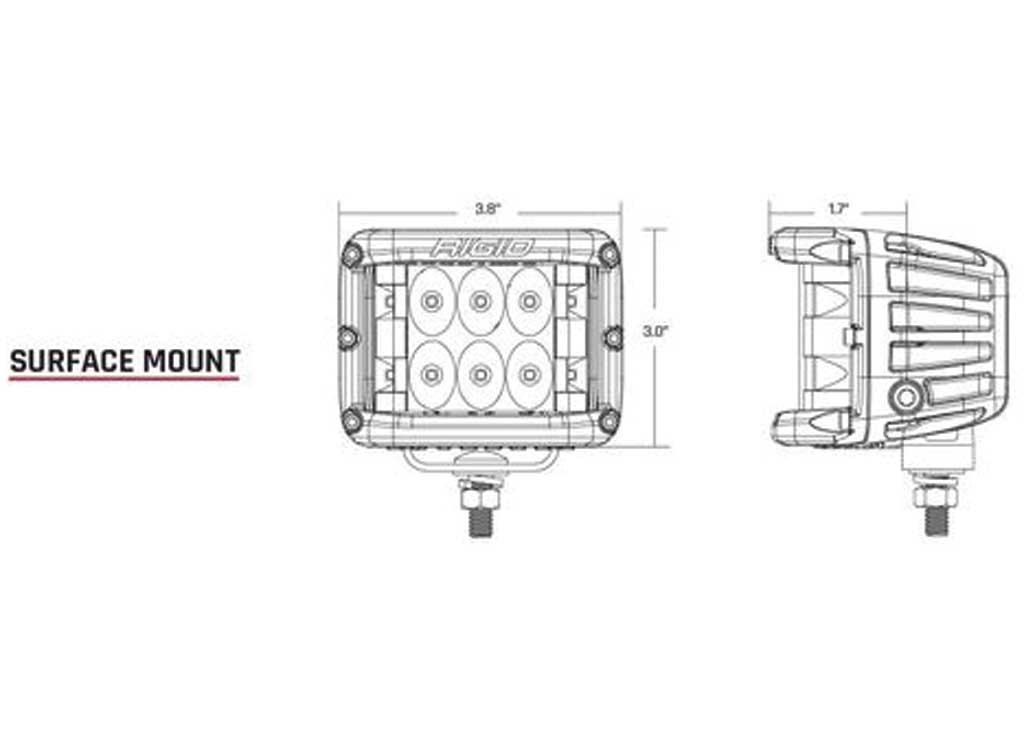 Rigid Industries D-SS Pro Surface Mount Spot Pod Lights, Amber, Black - 262214 - image 5