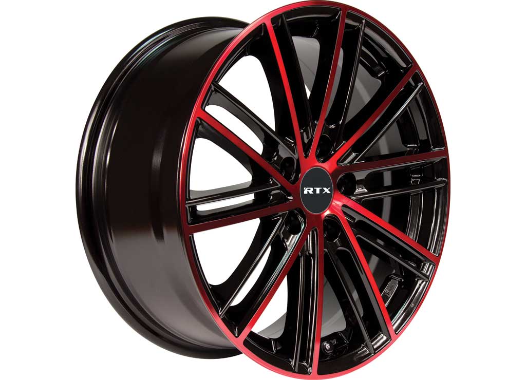 RTX Wheels ET45 17x7.5 5x114.3 +45 mm Offset ET45 CB73.1 Black Machined Red Wheel with 73.1 mm Center Bore - 081209 - image 3