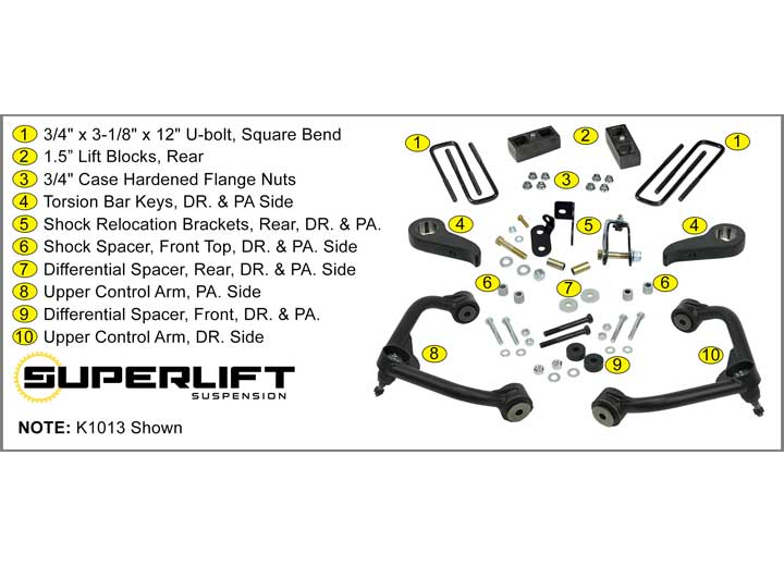 Superlift (Single Box Kit) 3 Inch Lift Kit-2020 Chevy Silverado And GMC Sierra 2500 HD/3500Hd-With Shock Extensions - K1013 - image 6
