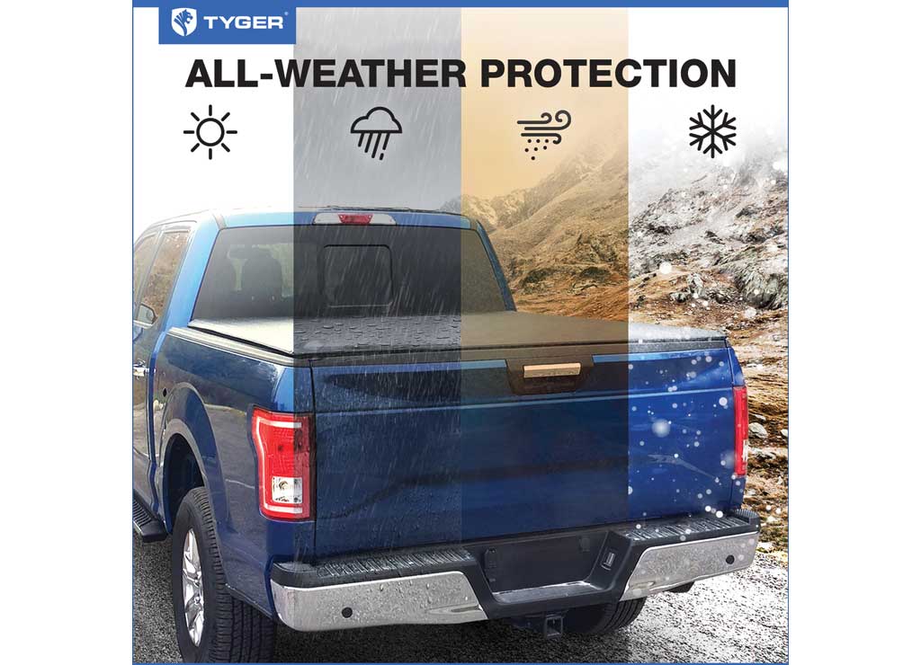 Tyger Auto 2017-Current Ridgeline 5.4 ft Soft Roll Up Tonneau Cover Textured Black - TG-BC1H9065 - image 4