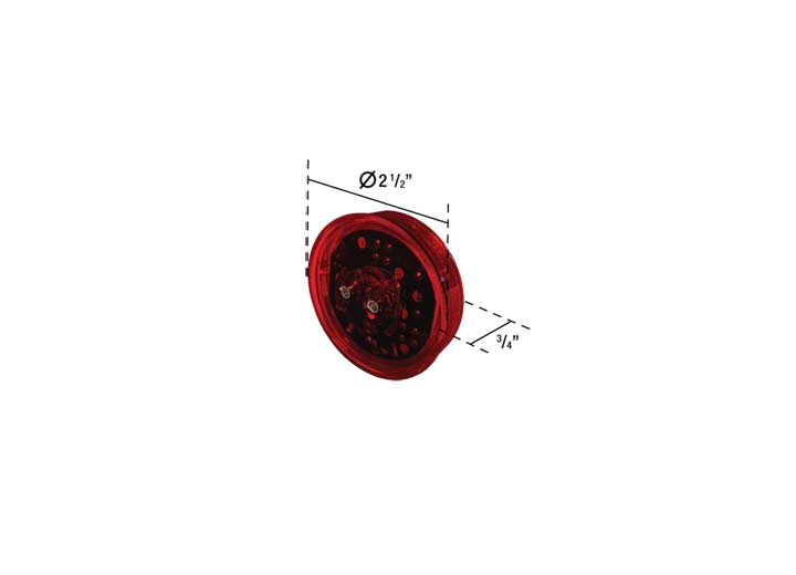 Uni-Bond Lighting LED 2.5 in Round Marker Lamp Red, 13-Diodes - LED2500-13R - image 4