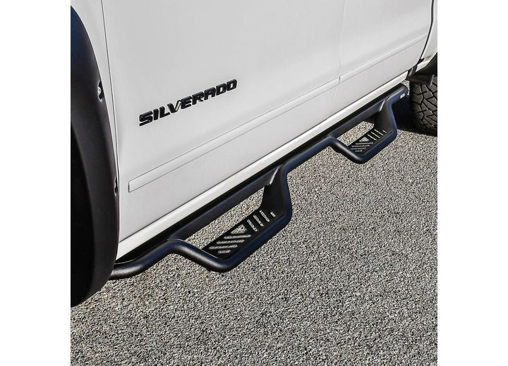 Westin 2014-2018 Silver, Sierra 1500 and 2015-2019 Silver, Sierra 2500 and 3500 (No Diesel) Crew Cab Outlaw Drop Nerf Bars Textured Black - 20-13725 - image 6