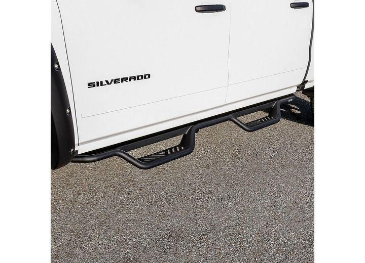Westin 2014-2018 Silver, Sierra 1500 and 2015-2019 Silver, Sierra 2500 and 3500 (No Diesel) Crew Cab Outlaw Drop Nerf Bars Textured Black - 20-13725 - image 5