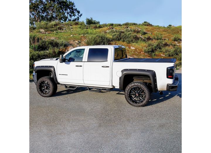 Westin 2014-2018 Silver, Sierra 1500 and 2015-2019 Silver, Sierra 2500 and 3500 (No Diesel) Crew Cab Outlaw Drop Nerf Bars Textured Black - 20-13725 - image 2