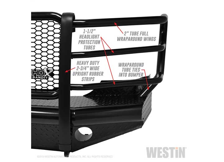 Westin 2011-2016 F-250/F-350 Super Duty Textured Black HDX Bandit Bumper - 58-31115 - image 12
