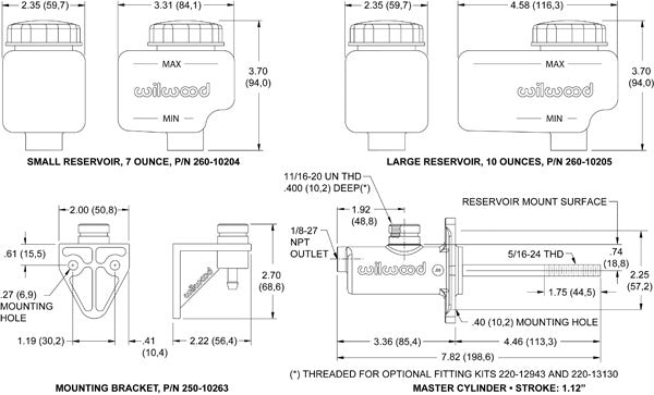 Wilwood Master Cylinder 260-10375 — product image 2