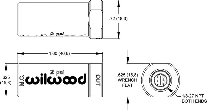 Wilwood Residual Pressure Valve 260-13706 — product image 2