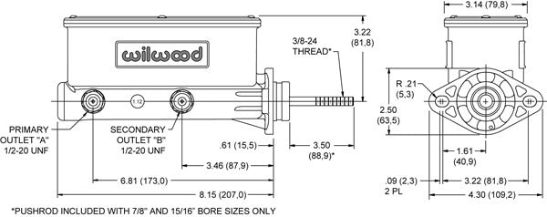 Wilwood Master Cylinder 260-9439-P — product image 2