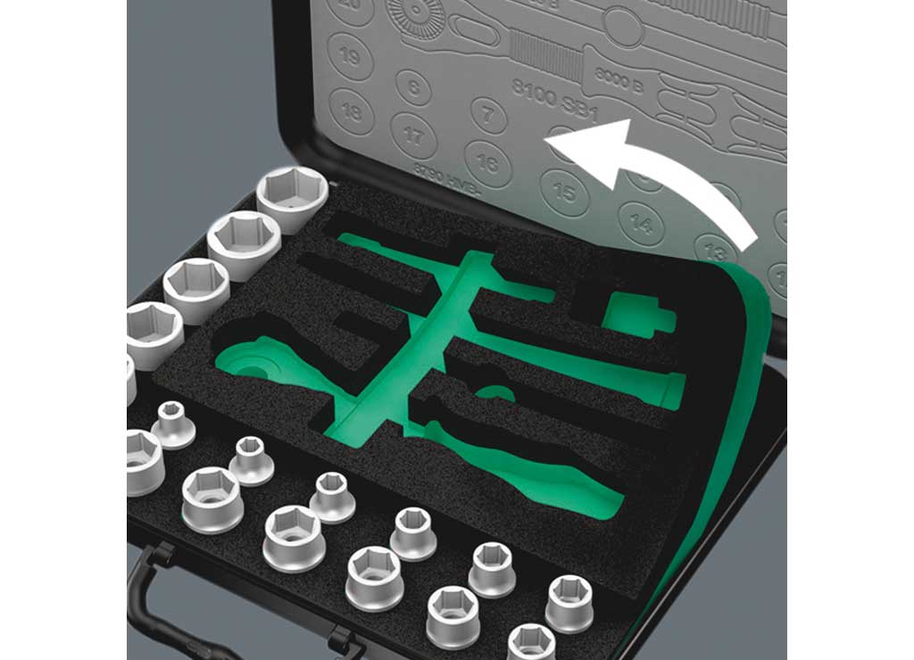 Wera Tools 8100 Sb 2 Zyklop Speed Ratchet Set, 3/8 in Drive, Metric, 43-Piece - 05003594001 - image 2