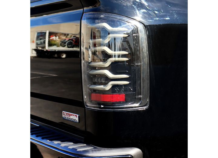 AlphaRex 2014-2018 Sierra 1500 and 2500/3500HD Luxx LED Tail Lights Alpha-Black With Activation Light & Seq Signal, Driver & Passenger - 630030 - image 1