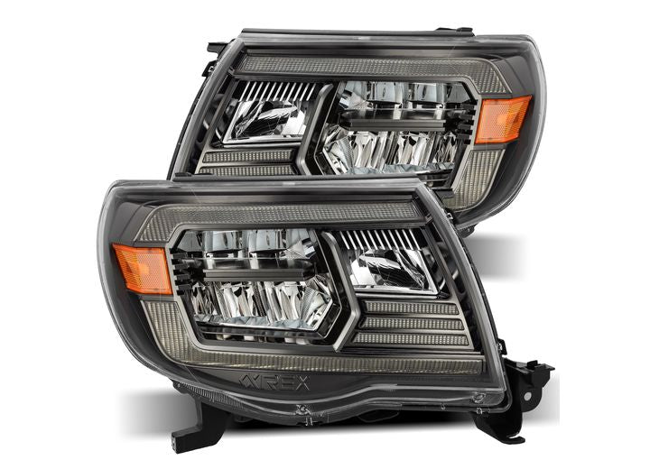 AlphaRex 2005-2011 Tacoma Luxx-Series Crystal Projector Headlights Plank Style Alpha Black With Activation Light & Drl, Clear - 880733 - image 1