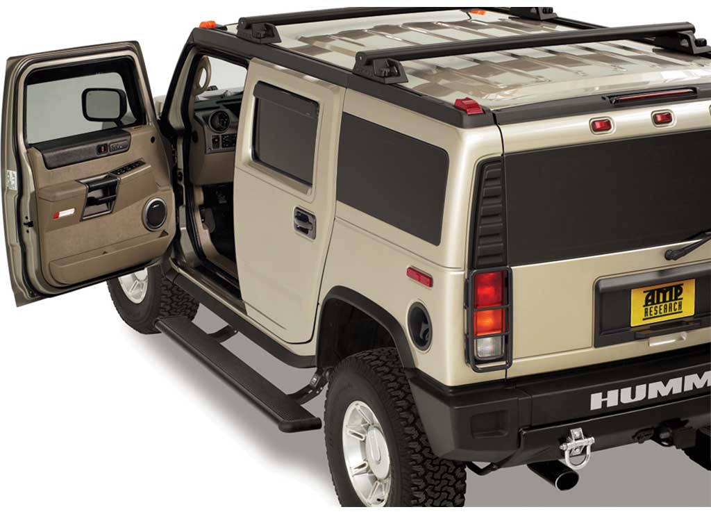 AMP Research RealTruck 2003-2009 Hummer H2/2003-2009 H2 Sut PowerStep Electric Running Board, Black - 75107-01A - image 1