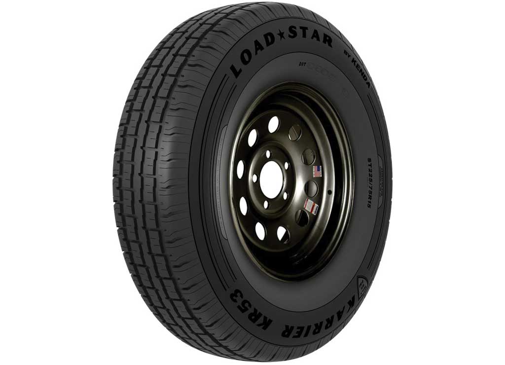 Americana Tire and Wheel ST225/75R15 E KR53 On 15x6 6/5.5 Black Mod Tire - 35377 - image 1