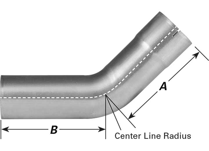 AP Exhaust Elbow, 45 Degree, 4 in Diameter, ID-OD, 12 in- Length, 6 in Clear, Aluminized, Steel - 10727 - image 1