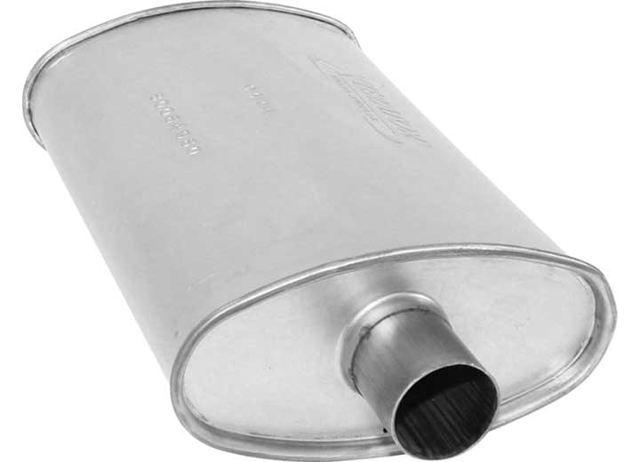 AP Exhaust Xlerator Big Max Turbo Oval and Overall Length 2 in Aluminized Steel Oval Muffler with Center (C) Inlet and Center (C) Outlet - 6496 - image 1
