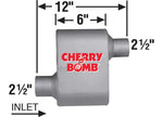 AP Exhaust 1979-1981 Camaro/Firebird Muffler - Cherry Bomb Extreme Oval 2.5 in ID/OD O/O 12 in Oa - 7480CB - image 1