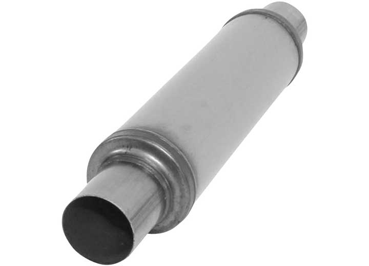 AP Exhaust Xlerator Performance 2.5 in Stainless Steel Round Muffler with Center (C) Inlet and Center (C) Outlet - XS0416 - image 1