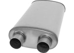 AP Exhaust 2.5 in Stainless Steel Oval Muffler with Dual (D) Inlet and Dual (D) Outlet - XS2568 - image 1