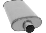 AP Exhaust Xlerator Oval and Overall Length SS 3 in Inlet 3.00 in Outlet Stainless Steel Oval Muffler with Center (C) Inlet and Dual (D) - XS2588 - image 1
