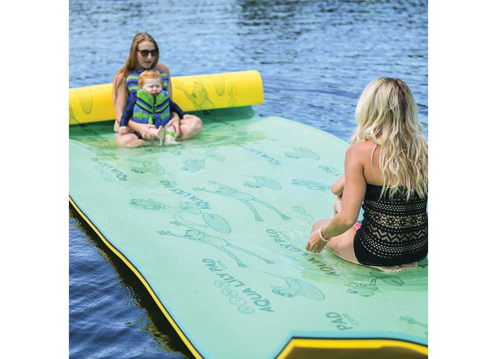 Aqua Lily Pad Floating Mat with Duracore, 6' x 20', Yellow, Green - 3ALP20 - image 1