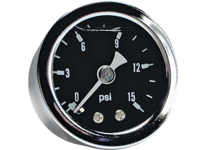 Big End Performance Liquid Filled Black Pressure Gauge, 0-15Psi - 15020 - image 1