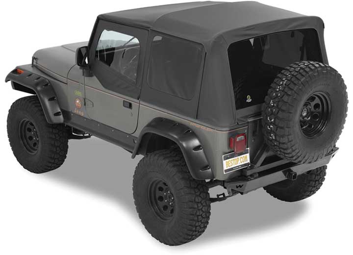 Bestop Supertop Squareback Soft Top for Wrangler YJ, Black - 54601-01 - image 1