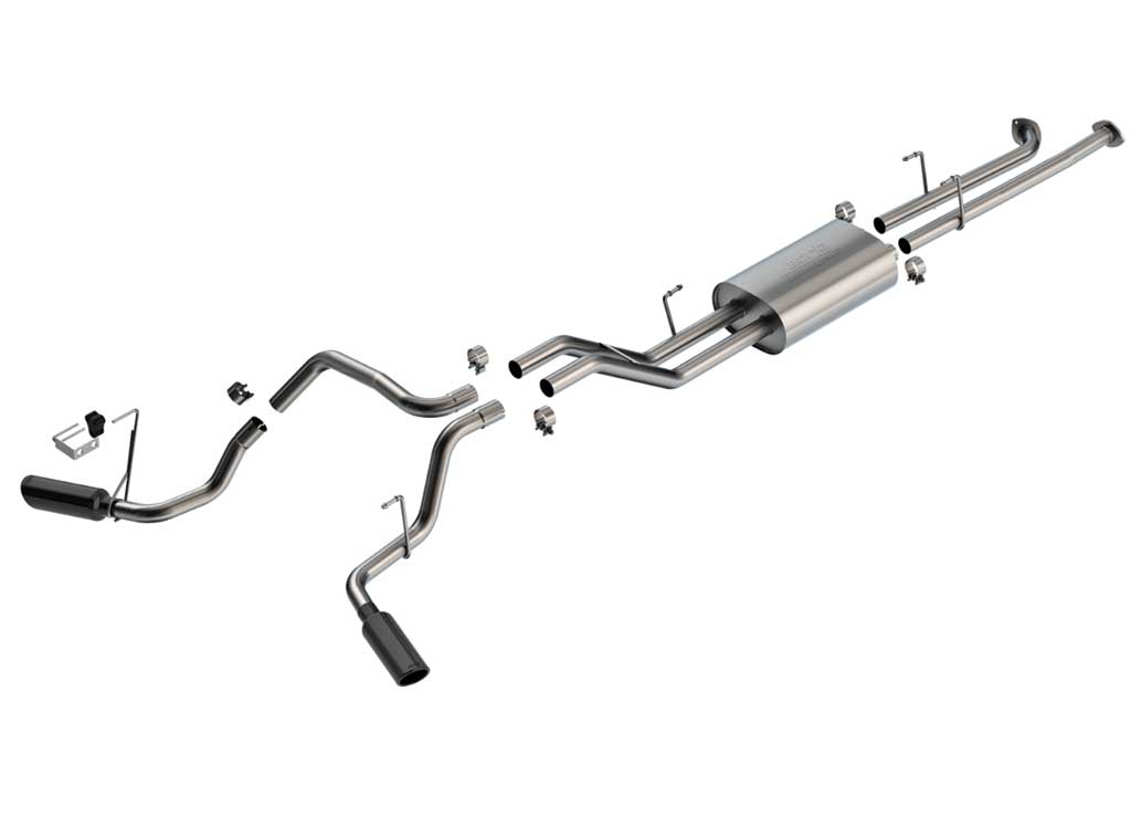 Borla 2020-Current Silverado/Sierra 2500 6.6L Cat-Back S-Type Exhaust System With 3.50 in Black Tip - 140833BC - image 1