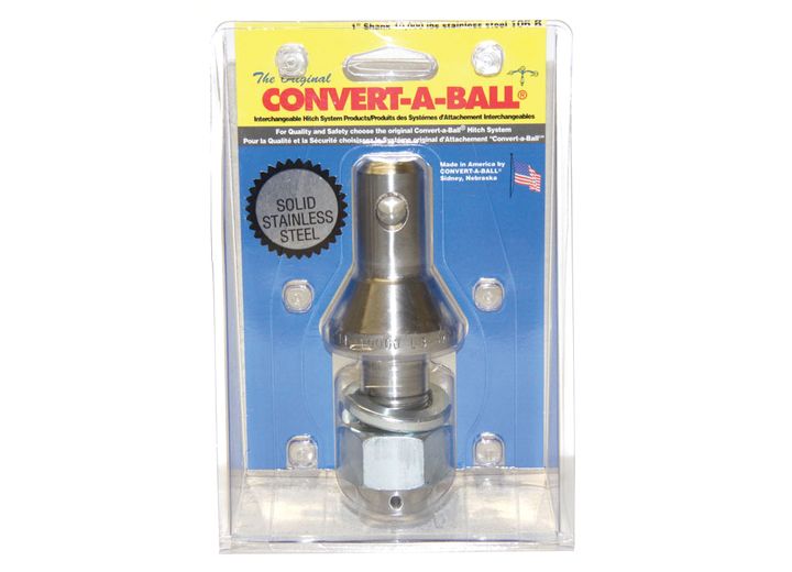 Convert-A-Ball Stainless Steel Shank Only, 1" Regular Shank, 10,000 lb Hitch Ball Weight Capacity - 106B - image 1