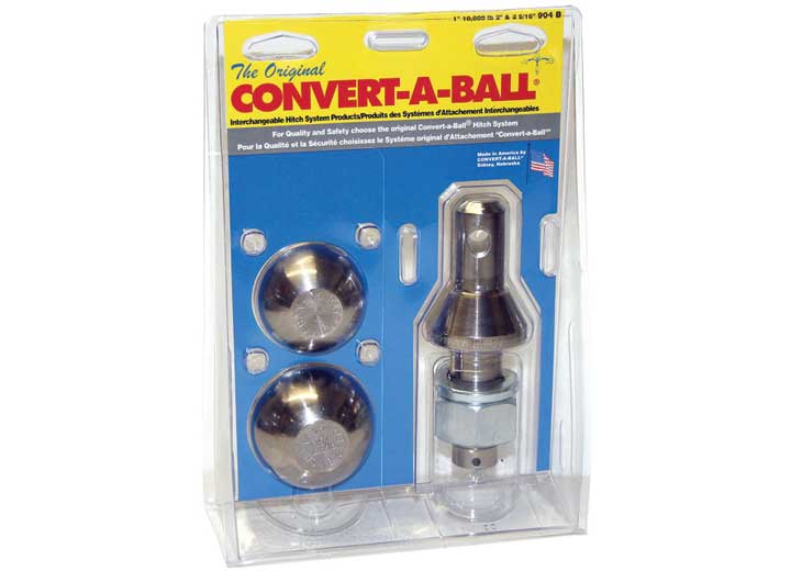 Convert-A-Ball Nickel-Plated Hitch Balls & Shank Set with 1" Regular Shank & 2" & 2-5/16" Balls - 904B - image 1