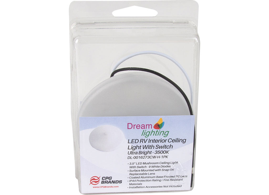 Creative Products LED RV Interior Ceiling Light With Switch, Ultra Bright 3500K - DL-0016273CW-H-1PK - image 1