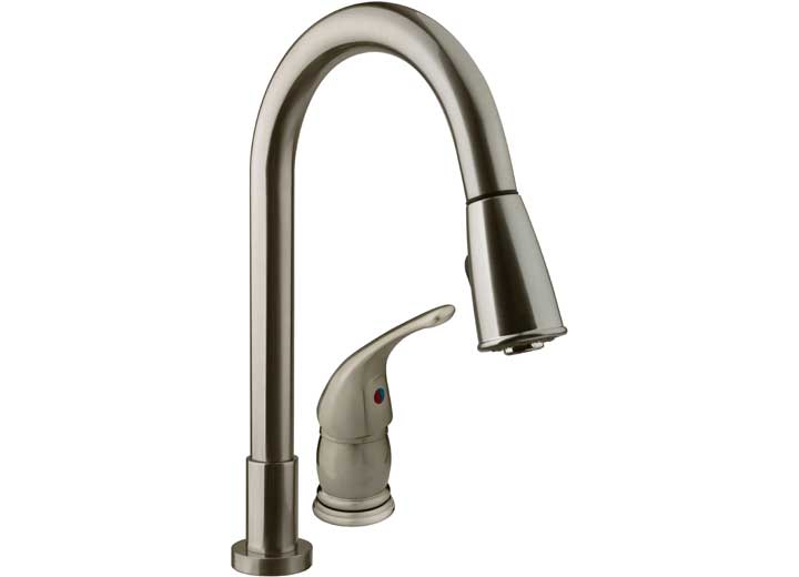 Dura Faucet Pull-Down RV Kitchen Faucet, Brushed Satin Nickel - DF-NMK503-SN - image 1