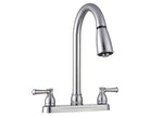 Dura Faucet Non-Metallic Dual Lever Pull-Down RV Kitchen Faucet, Brushed Satin Nickel, 8 in Faucet Install Size - DF-PK350L-SN - image 1