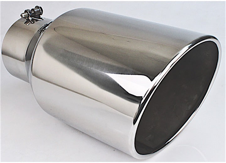 Different Trend Polished SS Bolt-On 8 in Rolled Slant 4.00 in ID and 8.00 in OD, 4 in Tip Inlet Diameter - BQ9-408015RSL - image 1