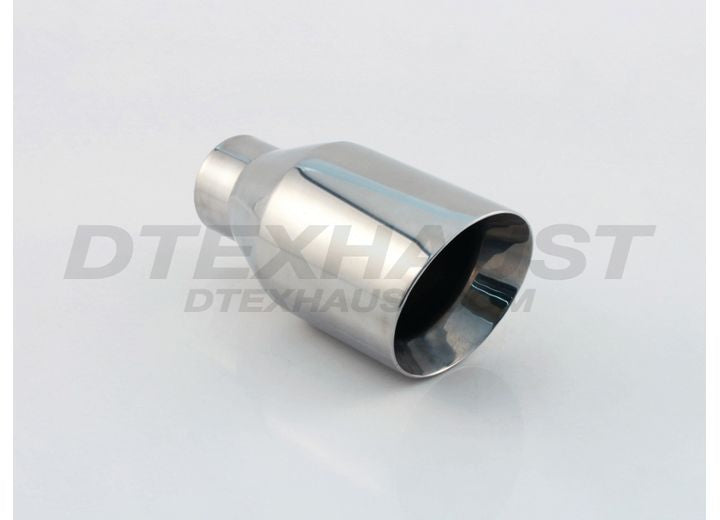 Different Trend Double Wall Closed Outer Casing SS Exhaust Tip 2.25 in ID and 4.00 in OD, Stainless Steel - DT-24113C - image 1