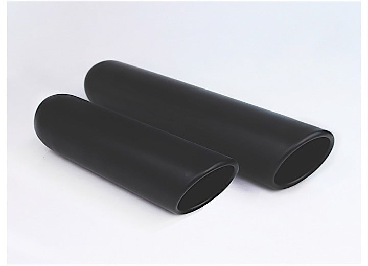 Different Trend Black Powder Coated Rolled Slant Black Exhaust Tip 2.25 in ID and 3.50 in OD, 3.5 in Tip Outlet Diameter - DT-243518RBK - image 1