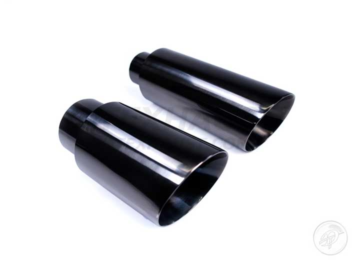 Different Trend Black Chrome Look 4.00 in X 9.00 in Angle Double-Wall, 2.5 in Tip Inlet Diameter - DT-25013CBL - image 1
