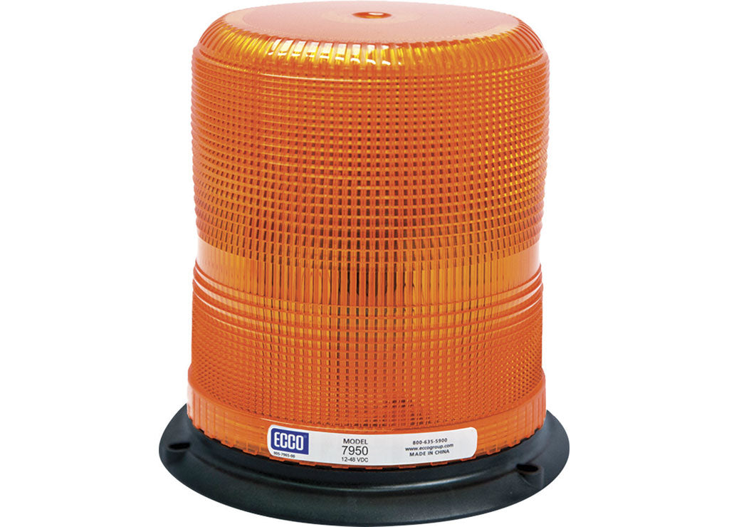 Ecco Electronic LED Beacon: Pulse Ii, 12-48Vdc, PULSE8 Flash, 7 in, Amber - 7950A - image 1
