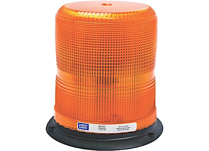 Ecco Electronic LED Beacon: Pulse Ii, 12-48Vdc, PULSE8 Flash, 7 in, Amber - 7970A - image 1