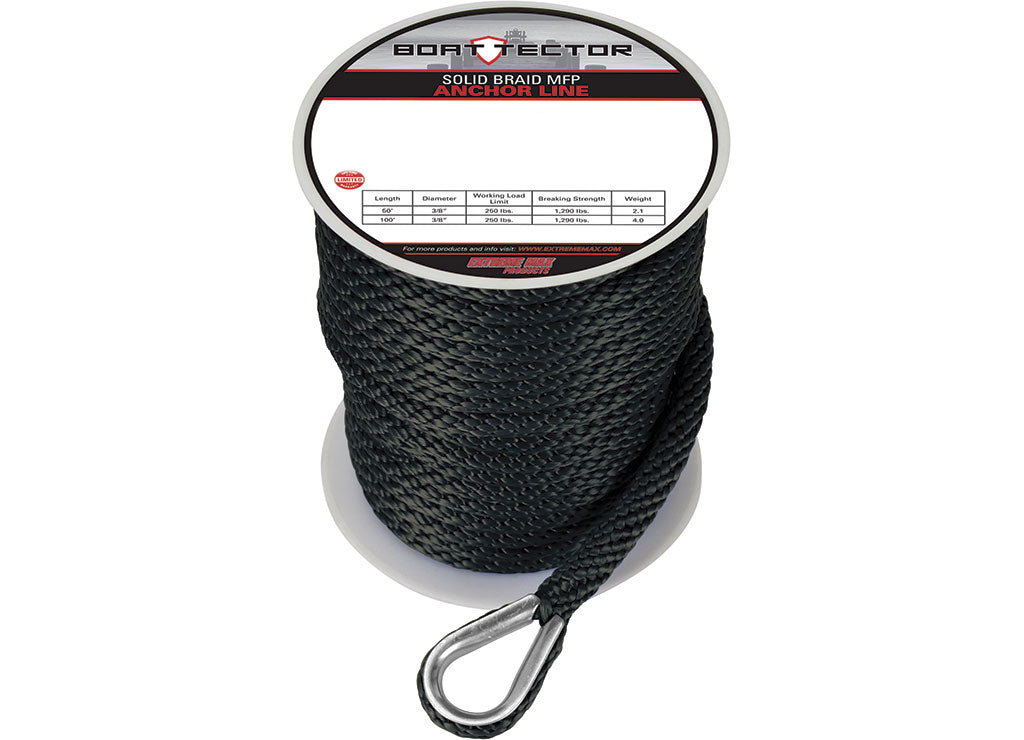 Extreme Max Boat Anchor Ropes and Chain, Black, 3 and 8 in - 3006.2057 - image 1