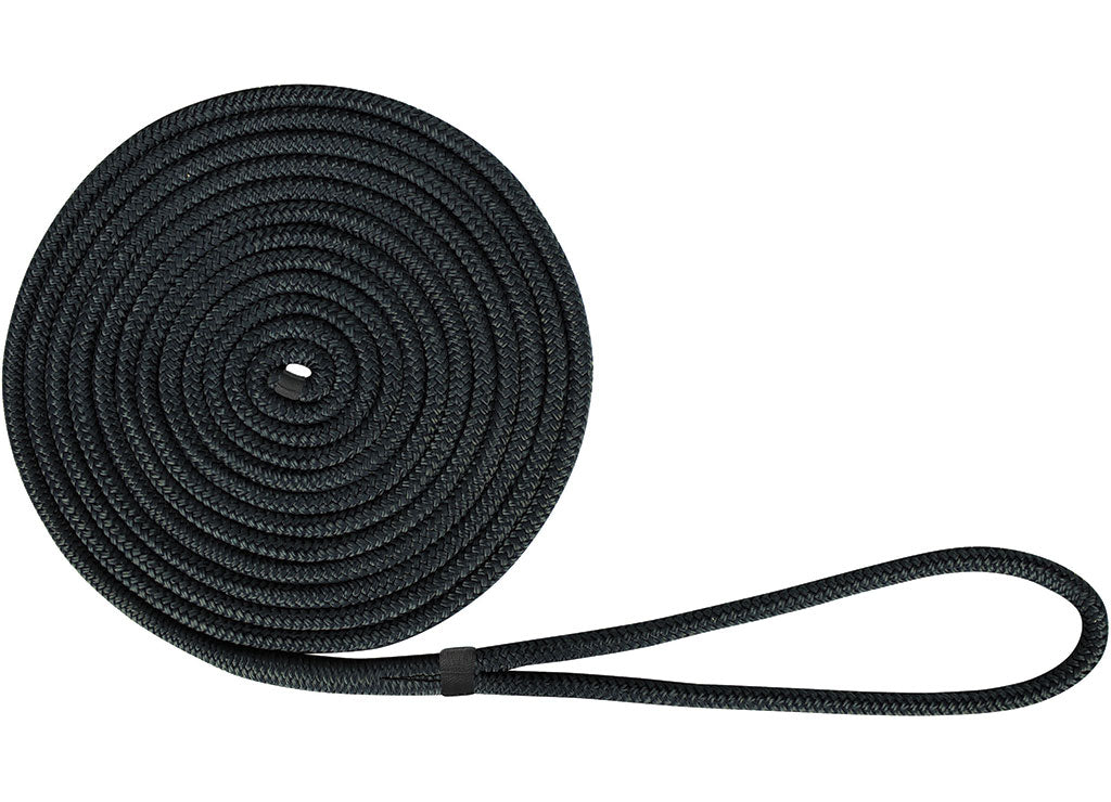 Extreme Max BoatTector Double Braid Nylon Dock Line, 1/2" x 20', Black - 3006.2117 - image 1