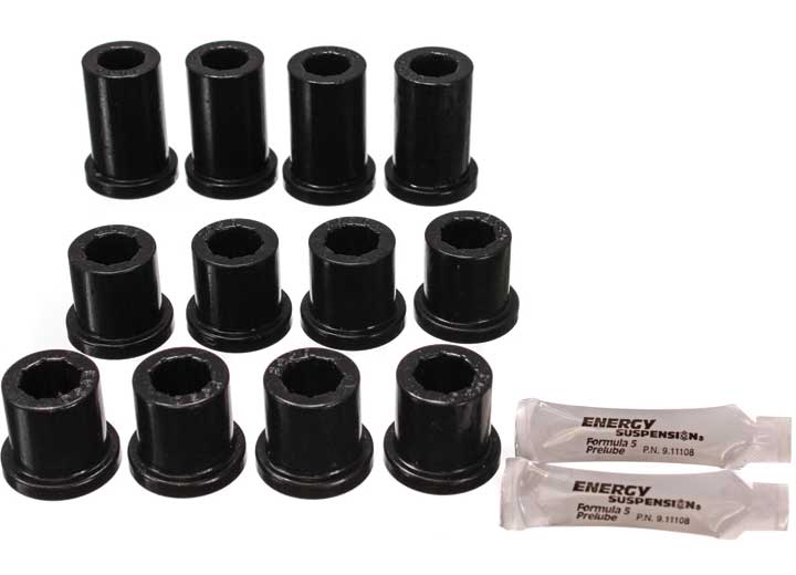 Energy Suspension Front Leaf Spring Bushing Set With Frame Shackle Set-Black, Performance Polyurethane - 8.2102G - image 1