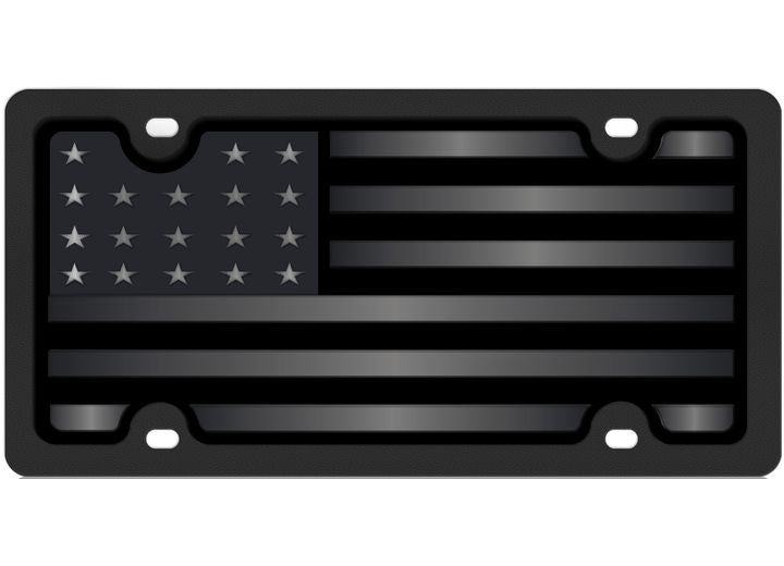 Eurosport Carbon Steel Plate Blacked Out Usa Flag Black Opaque, Matte Black, Mir - LS3110-1 - image 1