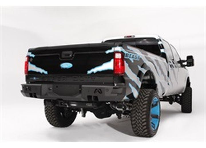 Fab Fours 1999-2015 F-250/F-350 Premium Sensor Rear Bumper Matte Black - FS08-W1351-1 - image 1