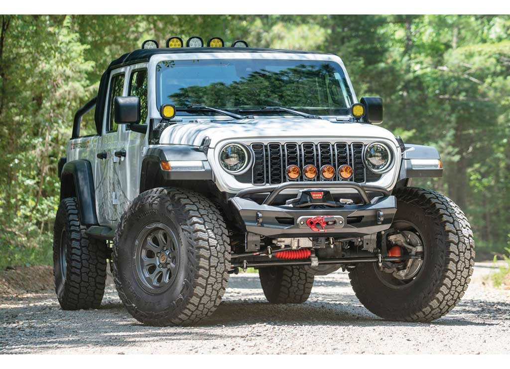 Fab Fours JL/JT Premium Front Ghost Stubby Bumper With Pre-Runner Guard Matte for 2018-2026 Jeep Wrangler - JL24-B5152-1 - image 1