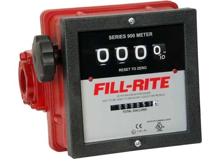 Fill-Rite 6-40 GPM 4-Digit Mechanical Fuel Transfer Meter L/R Flow, 1 in NPT, Gallons - 901C - image 1