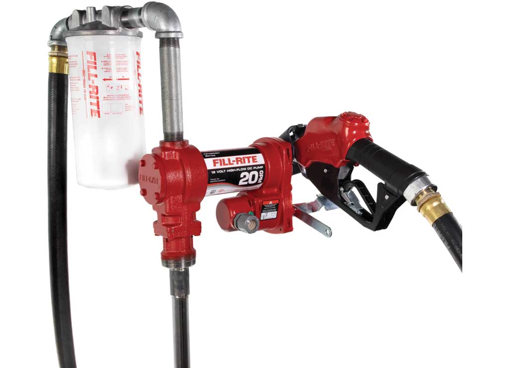 Fill-Rite 12V DC 20 GPM Fuel Transfer Pump With Automatic Nozzle & Filter Diesel - FR4210HBFQ - image 1